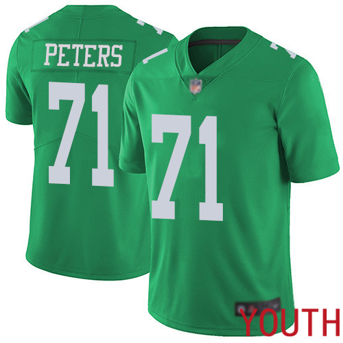 Youth Philadelphia Eagles #71 Jason Peters Limited Green Rush Vapor Untouchable NFL Jersey Football->youth nfl jersey->Youth Jersey